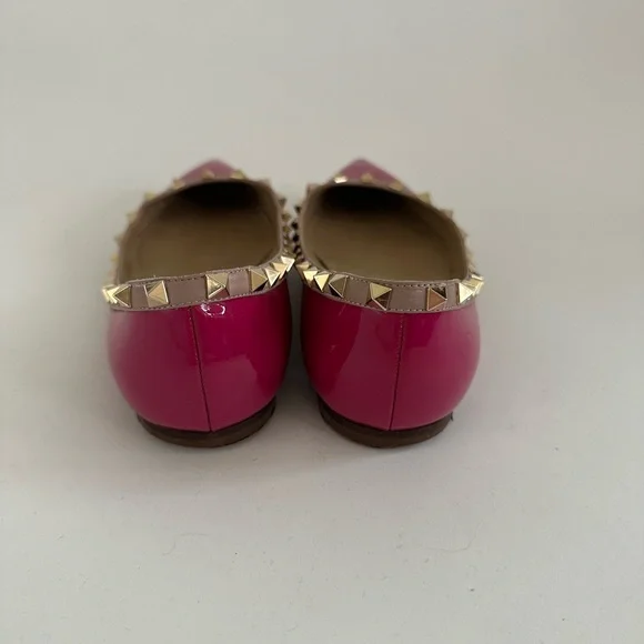 Valentino Black Rockstud Flats 40 (9) - Picture 4 of 7